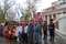 Траурный митинг, посвященный перезахоронению останков участников обороны Ижевска 1918 года, на площади у Заводской башни.
              Почетный караул у машины с останками участников обороны Ижевска 1918 года