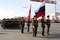Парад военно-патриотических объединений, воинских подразделений, силовых структур, посвященный 63-й годовщине Победы в Великой Отечественной войне на Центральной площади г. Ижевска.
              Участники парада. Снимок 2