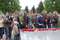 Митинг, посвященный 90-летию со дня образования Пограничных войск РФ у Монумента боевой и трудовой славы, посвященного подвигу трудящихся Удмуртии в годы Великой Отечественной войны 1941-1945гг. Возложение цветов к Вечному огню участниками митинга. Снимок 3
