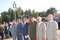 Торжественное мероприятие, посвященное вводу в эксплуатацию архитектурного комплекса с монументом дружбы "Навеки с Россией", в г. Ижевске. Участники мероприятия (справа налево): глава Администрации муниципального образования "город Ижевск" Ушаков Александр Александрович, Председатель Правительства УР Питкевич Юрий Степанович, начальник Управления специального строительства по территории №6 при Спецстрое России Курбатов Александр Павлович, Президент УР Волков Александр Александрович, Председатель Госсовета УР Соловьев Александр Васильевич, главный федеральный инспектор по УР Кобзев Александр Николаевич