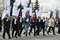 Первомайская демонстрация трудящихся г. Ижевска на Центральной площади.
              Участники демонстрации -представители Открытого акционерного общества "Ижсталь". Снимок 1