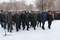 Республиканская акция "День памяти воинов - интернационалистов", посвященная 28-й годовщине вывода советских войск из Афганистана, у Памятника войну-интернационалисту г. Ижевска. Возложение цветов к Памятнику войну-интернационалисту. На переднем плане, слева направо: 4-й - военный комиссар УР Комлев Александр Георгиевич, 6-й - председатель Совета Удмуртского республиканского отделения Всероссийской общественной организации ветеранов "Боевое братство" Быков Игорь Анатольевич